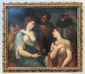 Gemälde nach Tizian, entblößte Brust, barock