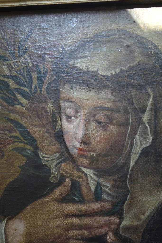 Restaurierung eines Heiligengemäldes-katharina-restaurator