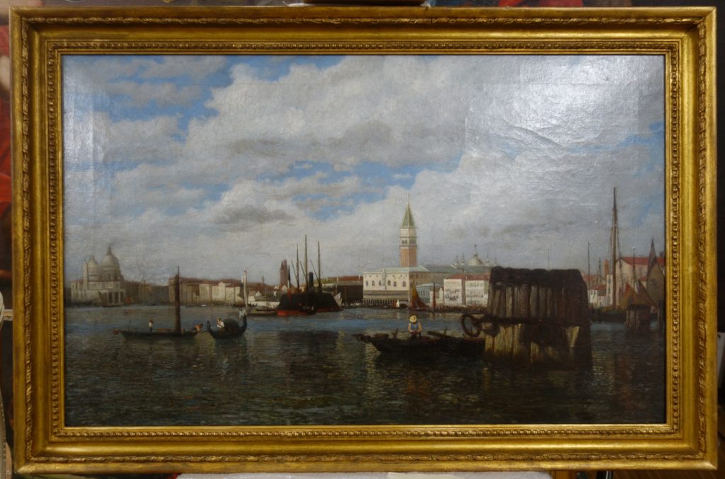 Gemälde professionell reinigen, Gemälde Restaurator in der Nähe, Saarbruecken, Vedut venedig