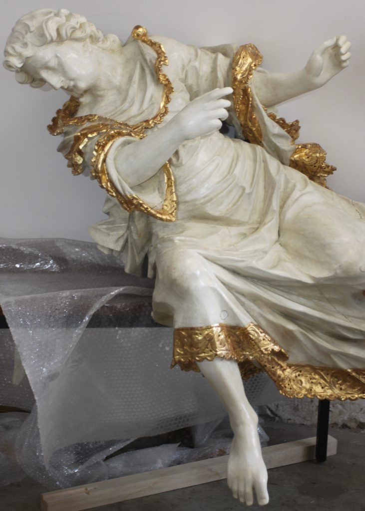 Vergoldung Barockengel, Rokoko, Polimentvergoldung, Polierweiß, Bitburg, Kyllburg, Malberg