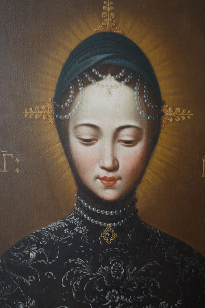 Maria mit Perlenketten, mattheiser bild, restaurierung, restauratorin, gemälde, trier, luxemburg, luxembourg