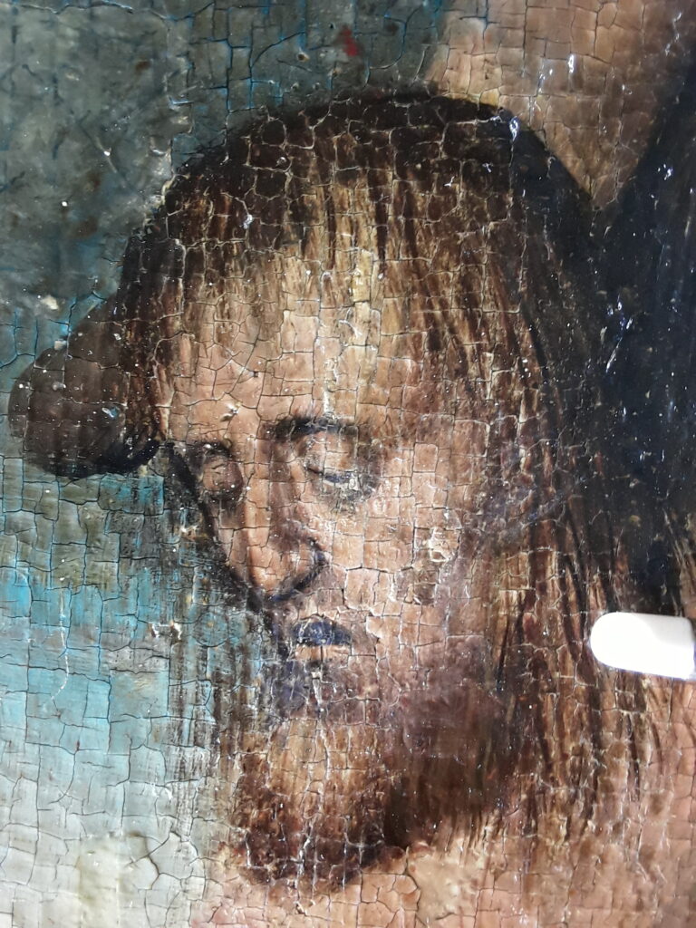 Detail des Tafelgemäldes der Kreuzigung