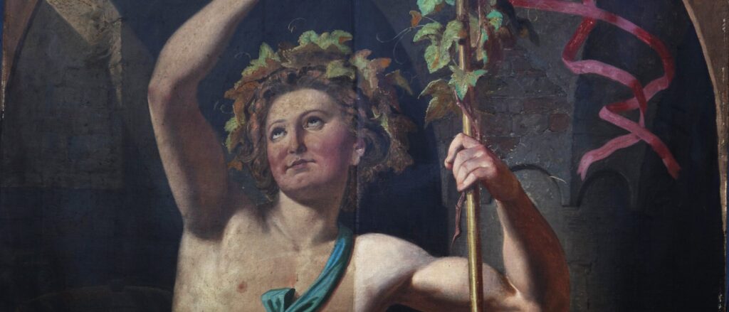 Restaurierung eines Gemäldes von KAspar Kögler, Wein und Dionysos, Wiesbaden